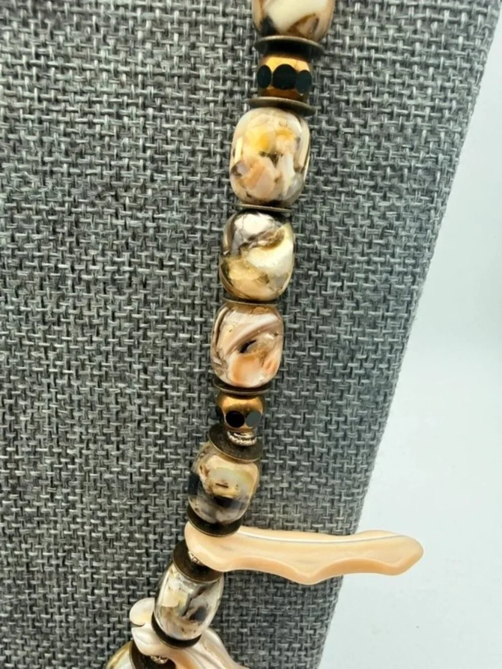 Genuine Coral Branch & Natural Shell Statement Necklace - Picture 5 of 11